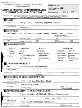 National Register of Historic Places Inventory -- Nomination Form