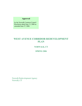 West Avenue Corridor Redevelopment Plan