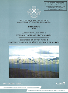 Geological Survey of Canada Commission Geologique Du Canada