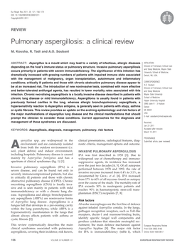 Pulmonary Aspergillosis: a Clinical Review