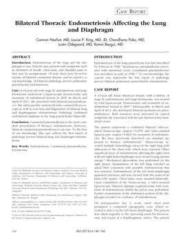 Bilateral Thoracic Endometriosis Affecting the Lung and Diaphragm