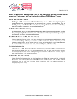 Work in Progress: Educational Uses of an Intelligent System to Teach Con- Struction Processes – a Case Study of the Giant Wild Goose Pagoda
