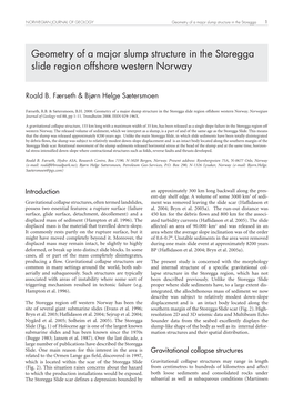 Geometry of a Major Slump Structure in the Storegga Slide Region Offshore Western Norway