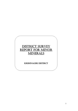 District Survey Report for Minor Minerals