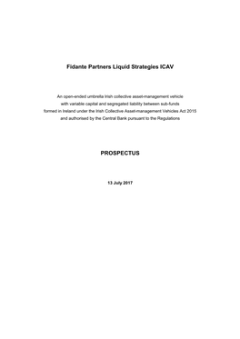 Fidante Partners Liquid Strategies ICAV PROSPECTUS