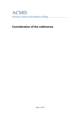 Consideration of the Cathinones