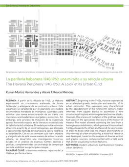 The Havana Periphery 1940-1960: a Look at Its Urban Grid