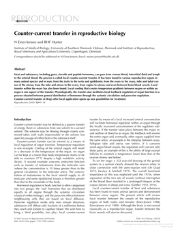 Counter-Current Transfer in Reproductive Biology