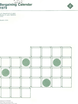 Bargaining Calendar, 1979 : Bulletin of the United States Bureau Of