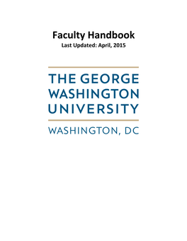 Faculty Handbook Last Updated: April, 2015