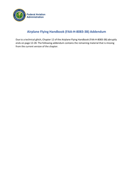 Airplane Flying Handbook Chapter 12 Addendum