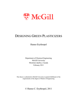 Designing Green Plasticizers