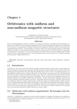 Orbitronics with Uniform and Non-Uniform Magnetic Structures