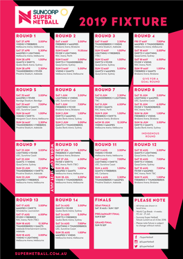 2019 Fixture