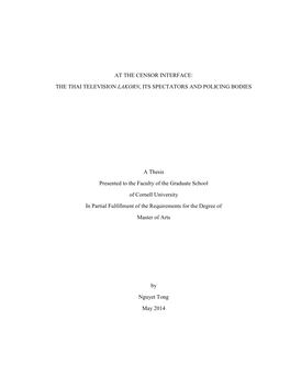 The Thai Television Lakorn, Its Spectators and Policing Bodies