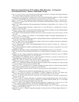 Aasa, A., Trends in Eastern- and Central-European Phenological Calendars (In Estonian with English Summary), M.A