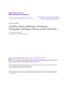 Topography and Sieges of Rome in the Gothic War Peter Francis Sian Guevara Virginia Polytechnic Institute and State University