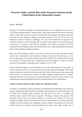 Norcross, Fuller, and the Rise of the General Contractor in the United States in the Nineteenth Century