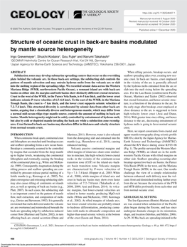 Structure of Oceanic Crust in Back-Arc Basins Modulated by Mantle Source