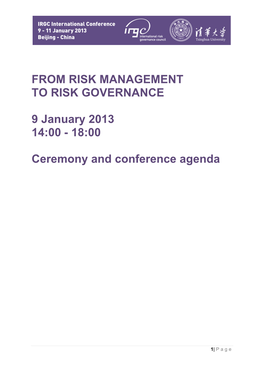 18:00 Ceremony and Conference Agenda