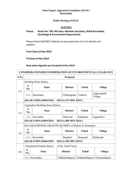 Karnataka 234Th Meeting of SEAC