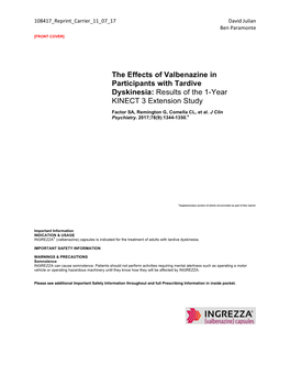 The Effects of Valbenazine in Participants with Tardive Dyskinesia: Results of the 1-Year KINECT 3 Extension Study