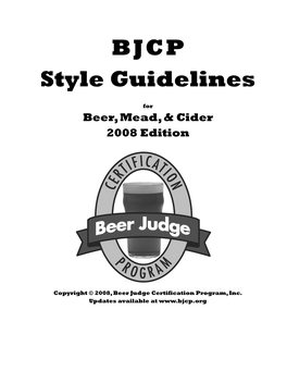BJCP Style Guidelines