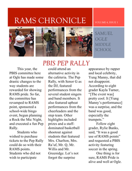 Rams Chronicle Volume 4, Issue 1