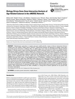 Gene Interaction Analysis of Age&#X02010