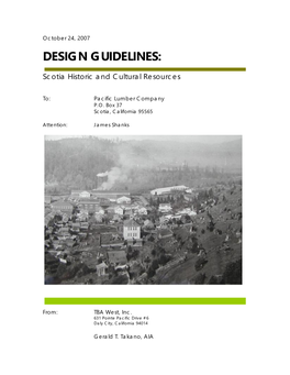 Design Guidelines for Scotia Historic and Cultural Resources