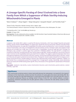 A Lineage-Specific Paralog of Oma1 Evolved Into a Gene Family From