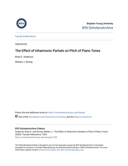 The Effect of Inharmonic Partials on Pitch of Piano Tones