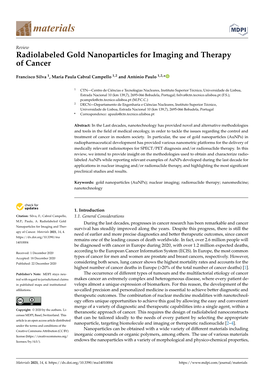 Radiolabeled Gold Nanoparticles for Imaging and Therapy of Cancer