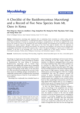 Mycobiology Research Article