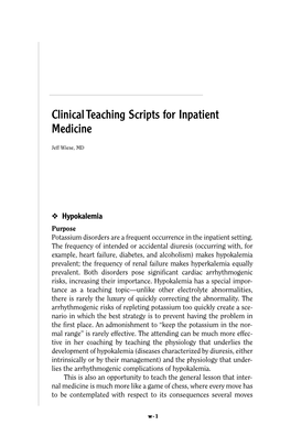 Clinical Teaching Scripts for Inpatient Medicine