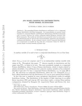 Arxiv:1409.3113V1 [Math.PR] 10 Sep 2014 Uso,Mlioilae Identity