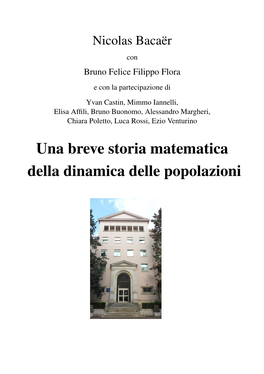 Una Breve Storia Matematica Della Dinamica Delle Popolazioni