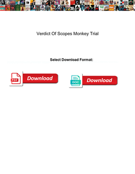 Verdict of Scopes Monkey Trial
