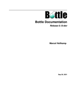 Bottle Documentation Release 0.13-Dev