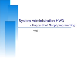 System Administration HW3