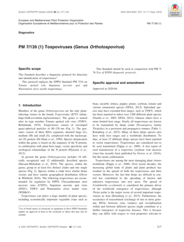 PM 7/139 (1) Tospoviruses (Genus Orthotospovirus)