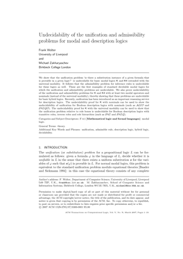 Undecidability of the Unification and Admissibility Problems for Modal