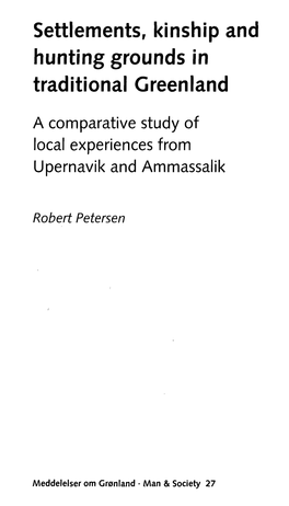 Settlements, Kinship and Hunting Grounds in Traditional Greenland