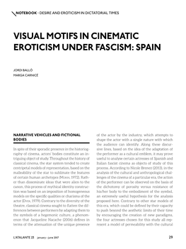Visual Motifs in Cinematic Eroticism Under Fascism: Spain
