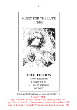 Music for the Lute 1/2006 Tree Edition