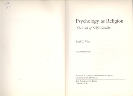 Psychologyas Religion