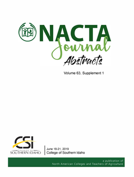 2019 NACTA Abstracts