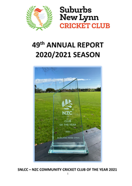 49Th ANNUAL REPORT 2020/2021 SEASON
