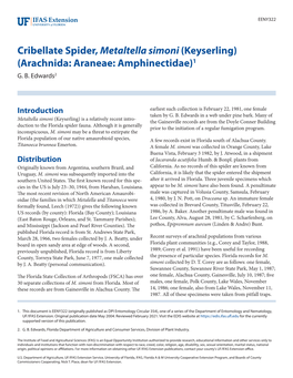 Arachnida: Araneae: Amphinectidae)1 G