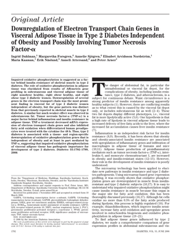 Original Article Downregulation of Electron Transport Chain